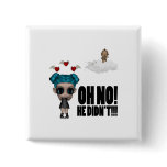 funny anti vday uninvited cupid emo girl button