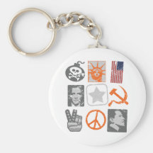 Funny antiobama historical icons key chain
