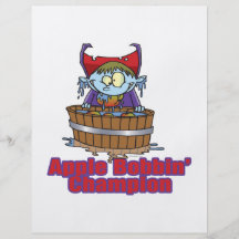 funny apple bobbing champion cartoon personalized flyer