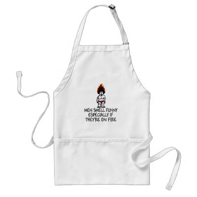 Funny aprons for women-men smell funny by Femfatal