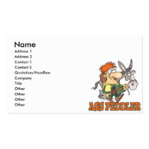 funny ass peddler donkey pun cartoon business cards