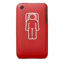 Funny Astronaut Red Case1 iPhone 3 Covers