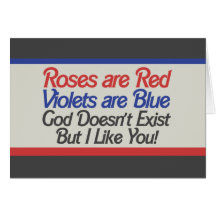 funny atheist valentine greeting card