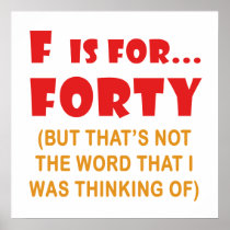 Funny Attitude 40th Birthday Gag Gifts Posters