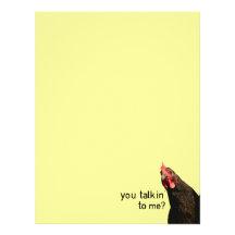 Funny Attitude Chicken - you talkin to me? Personalized Letterhead