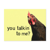 Funny Attitude Chicken - you talkin to me? Postcard