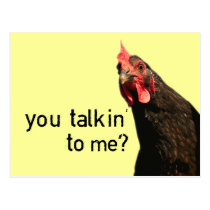 Funny Attitude Chicken - you talkin to me? postcards