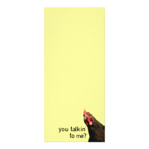 Funny Attitude Chicken - you talkin to me? Full Colour Rack Card
