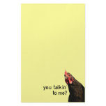Funny Attitude Chicken - you talkin to me? Custom Stationery