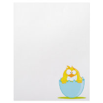 funny baby chick hatching from egg letterhead design