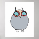funny baby owl posters