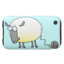 funny ball of yarn cloned sheep cartoon tough iPhone 3 covers