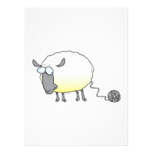 funny ball of yarn cloned sheep cartoon announcements