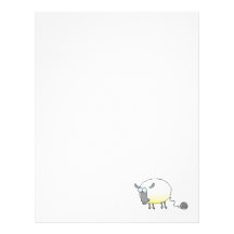 funny ball of yarn cloned sheep cartoon custom letterhead