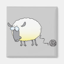 funny ball of yarn cloned sheep cartoon refrigerator magnets