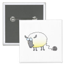 funny ball of yarn cloned sheep cartoon pins