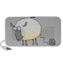 funny ball of yarn cloned sheep cartoon notebook speakers
