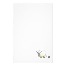 funny ball of yarn cloned sheep cartoon stationery design