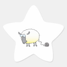 funny ball of yarn cloned sheep cartoon sticker
