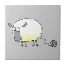 funny ball of yarn cloned sheep cartoon tiles