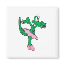 funny ballerina alligator fridge magnet