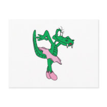 funny ballerina alligator post card