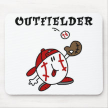 Funny Baseball Outfielder T-shirts and Gifts Mouse Pad