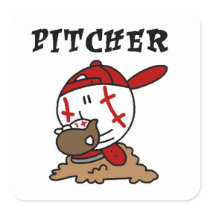 Funny Baseball Pitcher T-shirts and Gifts Stickers