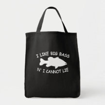 Funny Bass Fishing Tote Bag