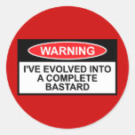 Funny bastard round stickers