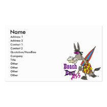 funny beach bum donkey ass silly cartoon business card template