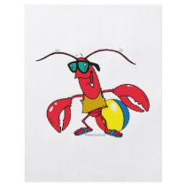 funny beach going  lobster cartoon flyers