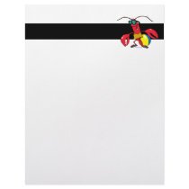 funny beach going  lobster cartoon custom letterhead