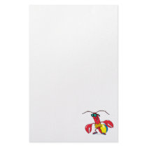 funny beach going  lobster cartoon personalized stationery