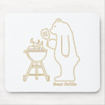 Funny Bear Grills Shirt Mousemats