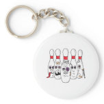 Funny Beat Up Bowling Pins Keychains