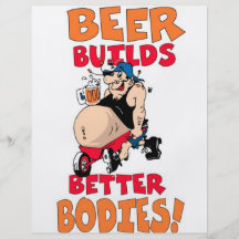 funny beer drinker cartoon flyer design