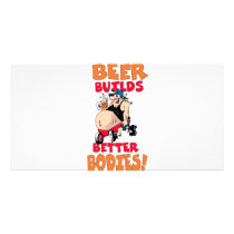 funny beer drinker cartoon personalized photo card