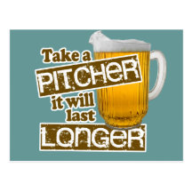 Funny Beer Drinking Parody Postcard