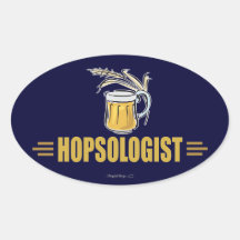 Funny Beer Oval Stickers