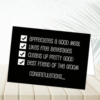 Funny Best Man Card -- Qualified Best Man? by KathyHenis