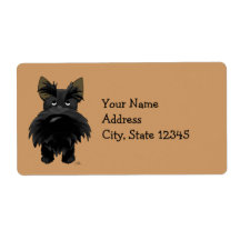 Funny Big Nose Scottie Shipping Label