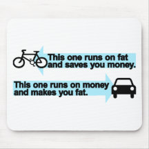 Funny Bike versus Car Mouse Pad
