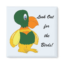 Funny Bird with Big Beak and Wings Fridge Magnets