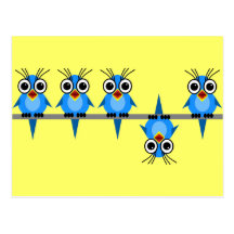 funny birds post cards