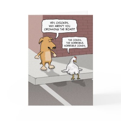Funny birthday card: Dog and Chicken by chuckink