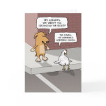 Funny birthday card: Dog and Chicken