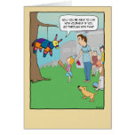 Funny birthday card: Girl vs. Pinata