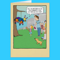 Funny birthday card: Girl vs. Pinata cards