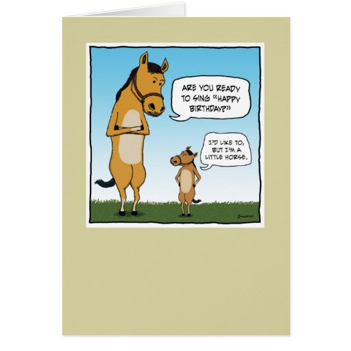Funny birthday card: Little Horse